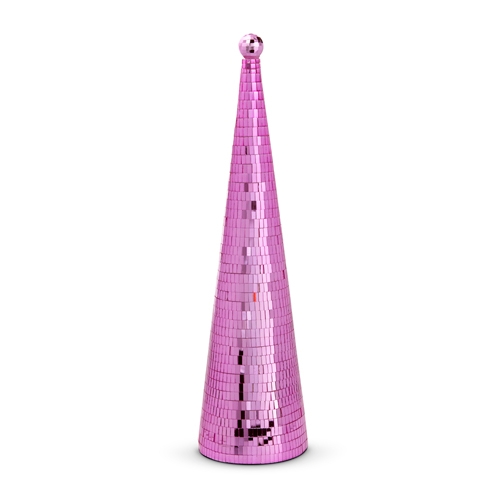 RAZ Imports *SB* 25.25" Pink Disco Ball Cone Tree
