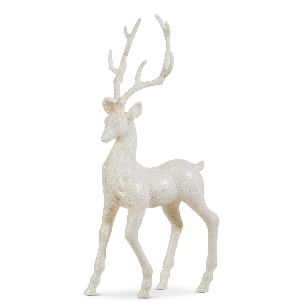RAZ Imports *SB* 25.25" White Glitter Deer