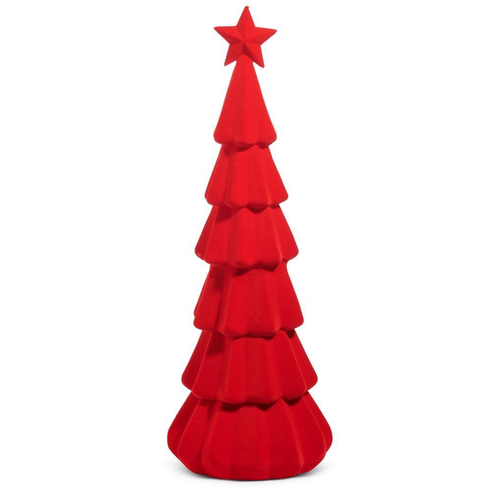 RAZ Imports *SB* 29.5" Red Flocked Tree