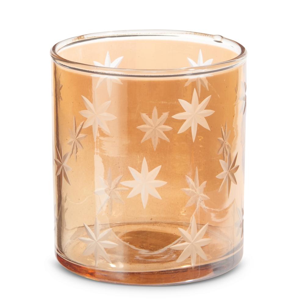RAZ Imports *SB* 3.5" Etched Gold Star Container