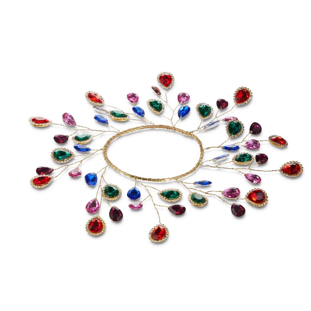 RAZ Imports *SB* 3.5" Multicolor Jeweled Candle Ring
