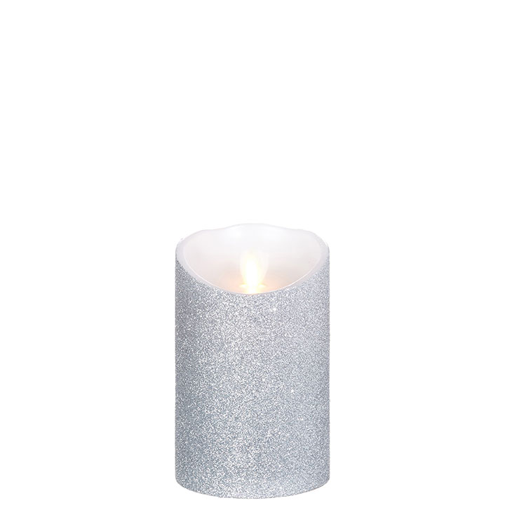 RAZ Imports *SB* 3.5"X5" Glittered Pillar Candle