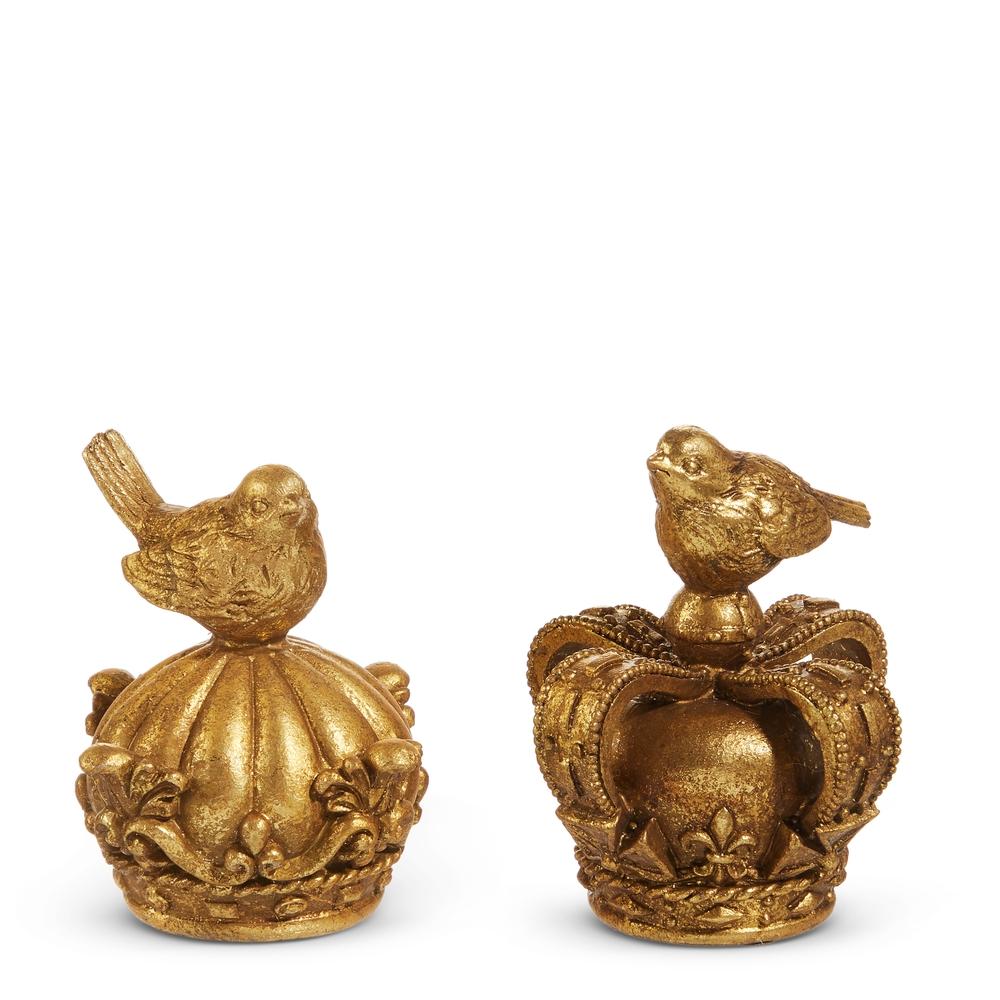 RAZ Imports *SB* 3.75" Gold Birds on Crown