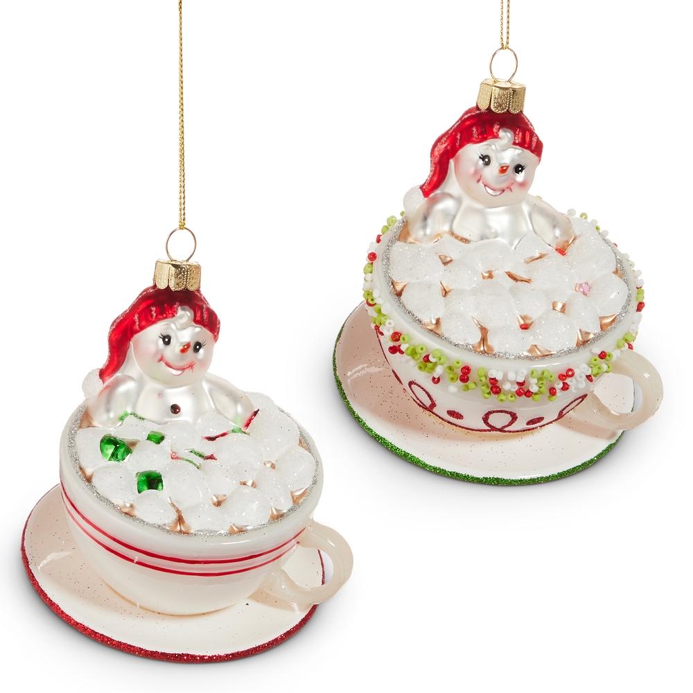 RAZ Imports *SB* 3.75" Snowman in Cup Ornament