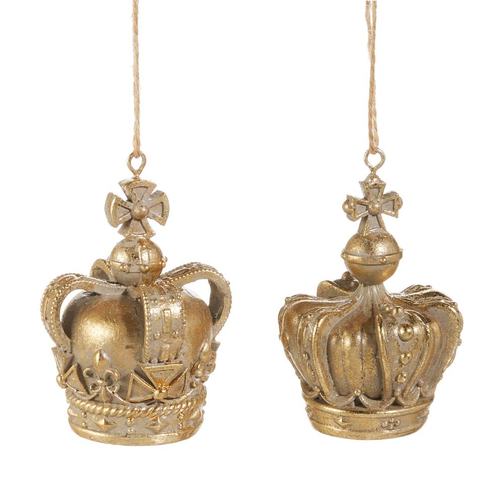 RAZ Imports *SB* 3" Gold Crown Ornament