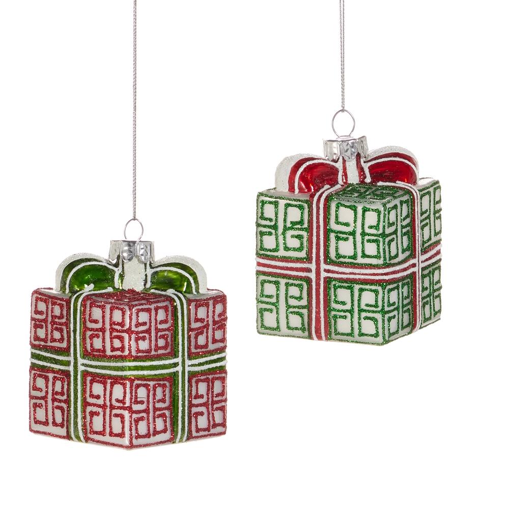RAZ Imports *SB* 3" Greek Key Gift Ornament