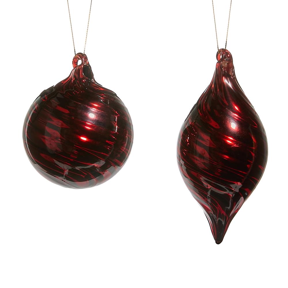 RAZ Imports *SB* 3" Red Swirl Ornament
