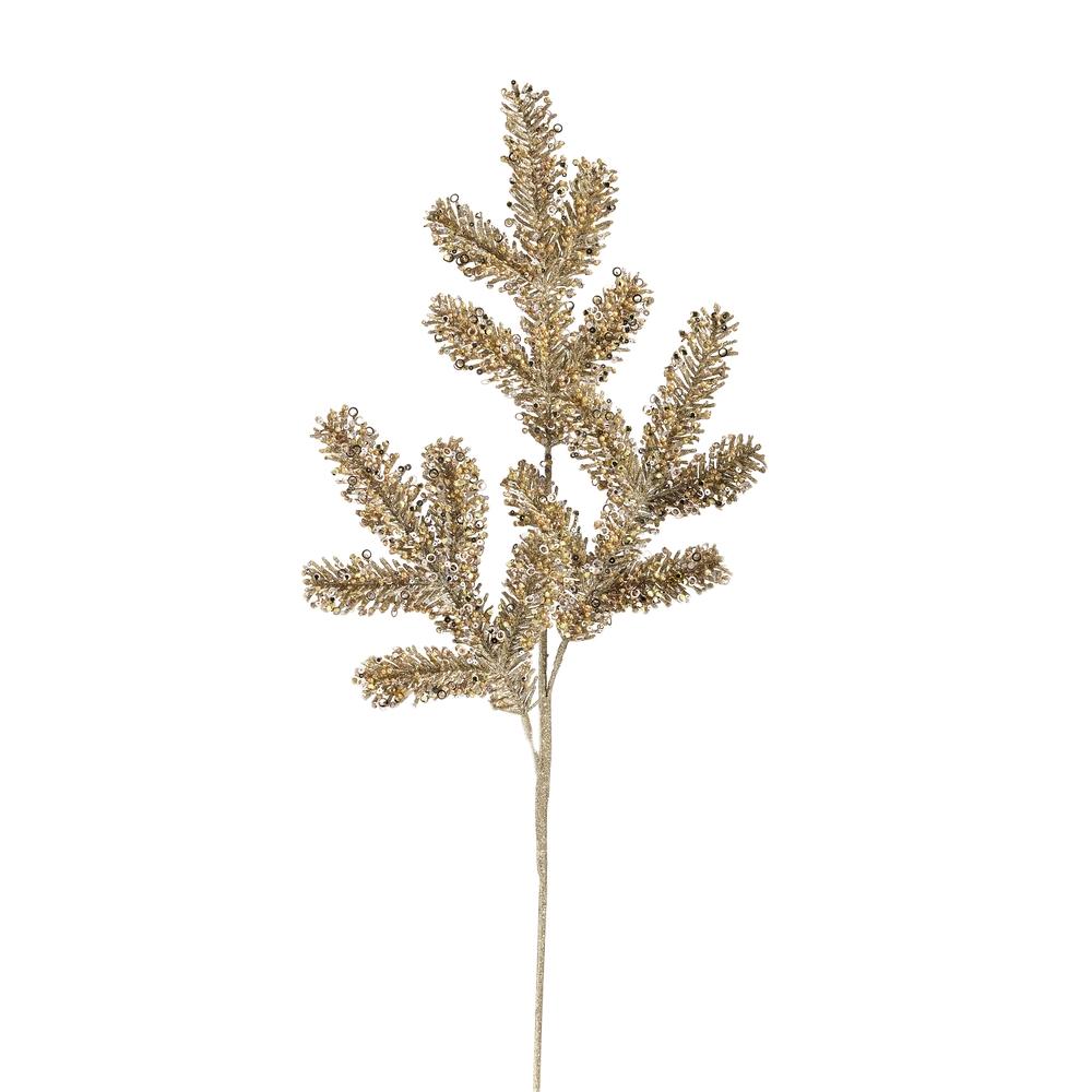 RAZ Imports *SB* 30" Glittered Champagne Pine Spray