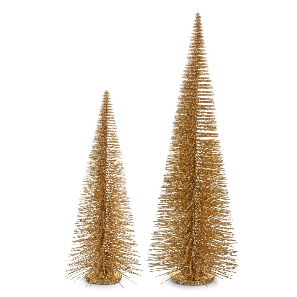 RAZ Imports *SB* 31.5" Gold Bottle Brush Trees