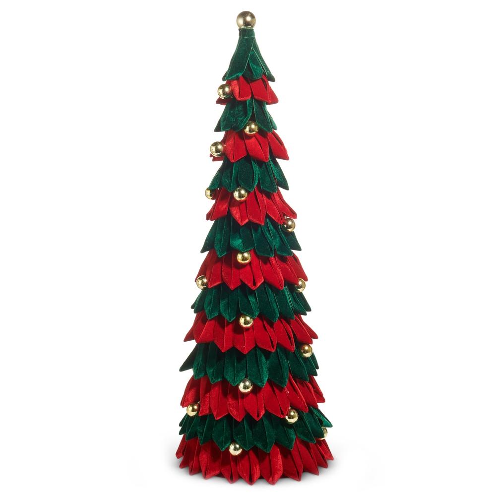 RAZ Imports *SB* 34.5" Red and Green Velvet Tree