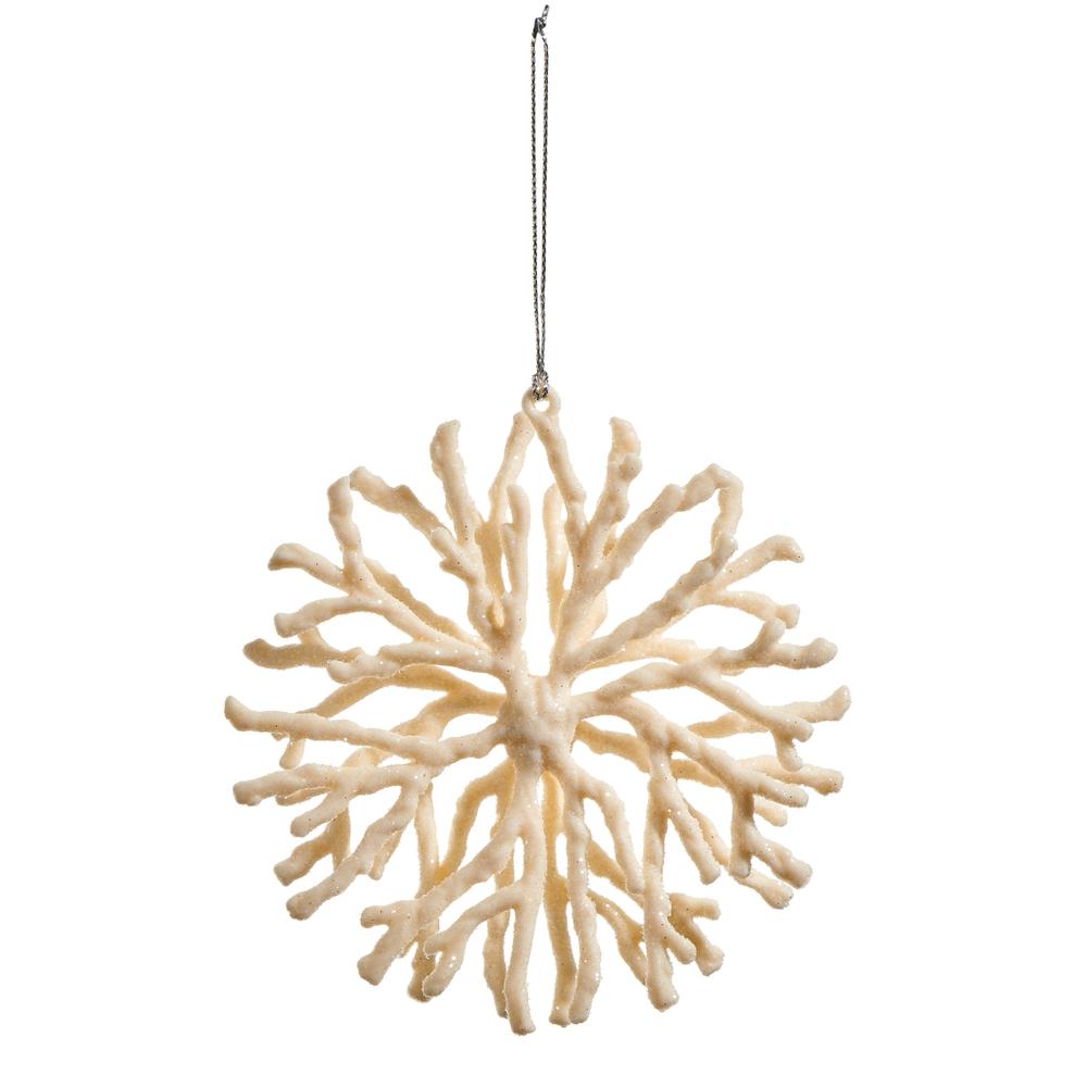 RAZ Imports *SB* 4.5" Coral Snowflake Ornament