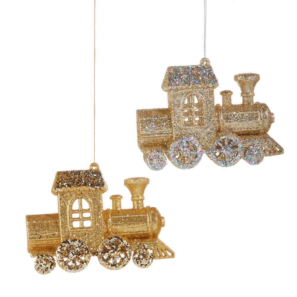 RAZ Imports *SB* 4.5" Glittered Train Ornament