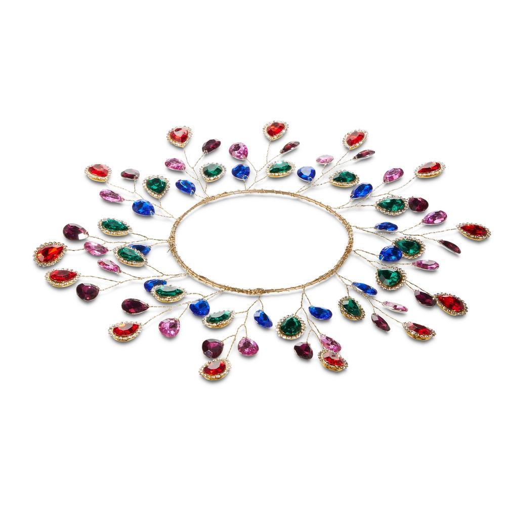 RAZ Imports *SB* 4.5" Multicolor Jeweled Candle RIng