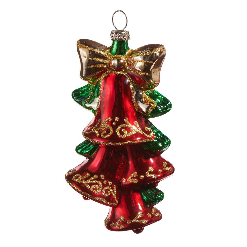 RAZ Imports *SB* 4.5" Red and Gold Bells Ornament