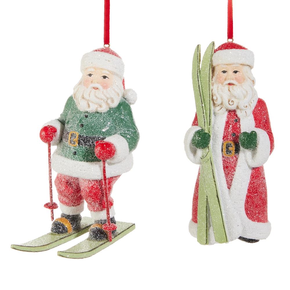 RAZ Imports *SB* 4.75" Skiing Santa Ornament