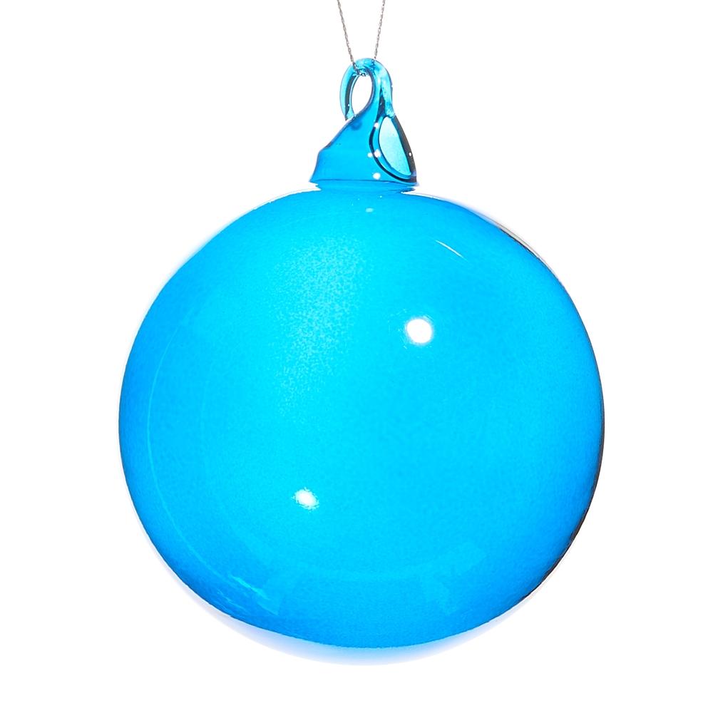 RAZ Imports *SB* 4" Blue Blown Glass Ball Ornament