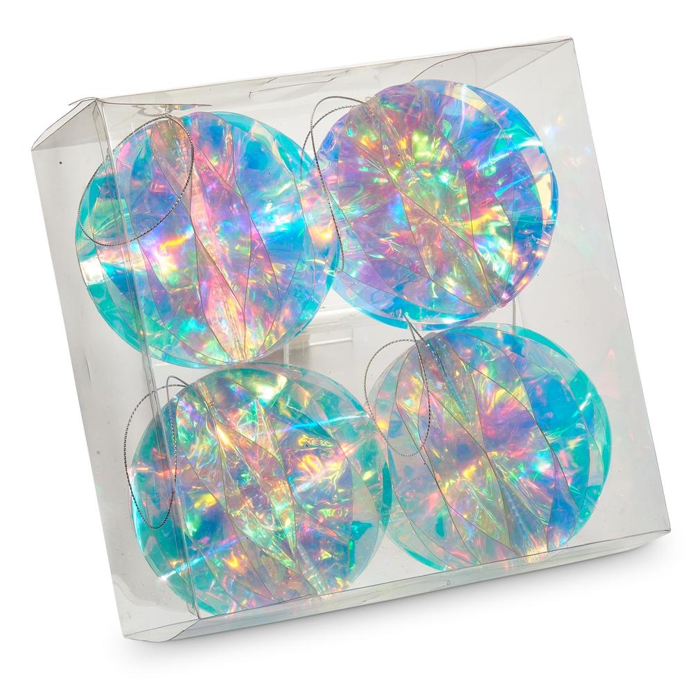RAZ Imports *SB* 4" Box of Iridescent Ball Ornaments
