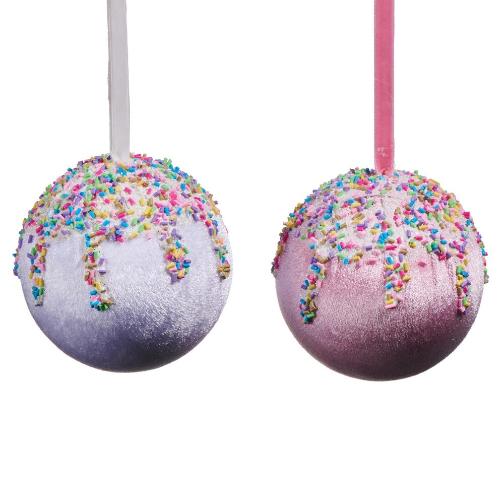RAZ Imports *SB* 4" Candy Sprinkle Velvet Ornament