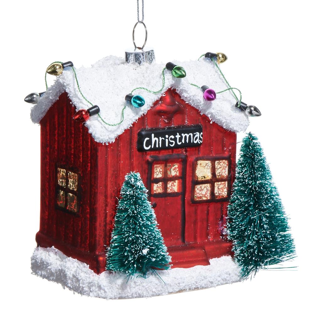 RAZ Imports *SB* 4" Christmas Cabin Ornament