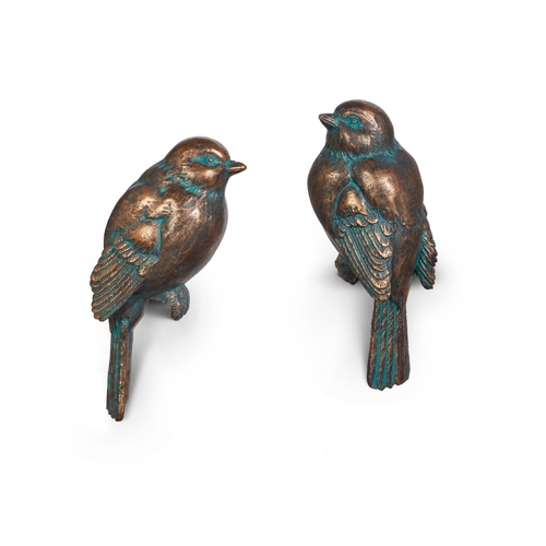 RAZ Imports *SB* 4" Copper Patina Bird Pot Sitter