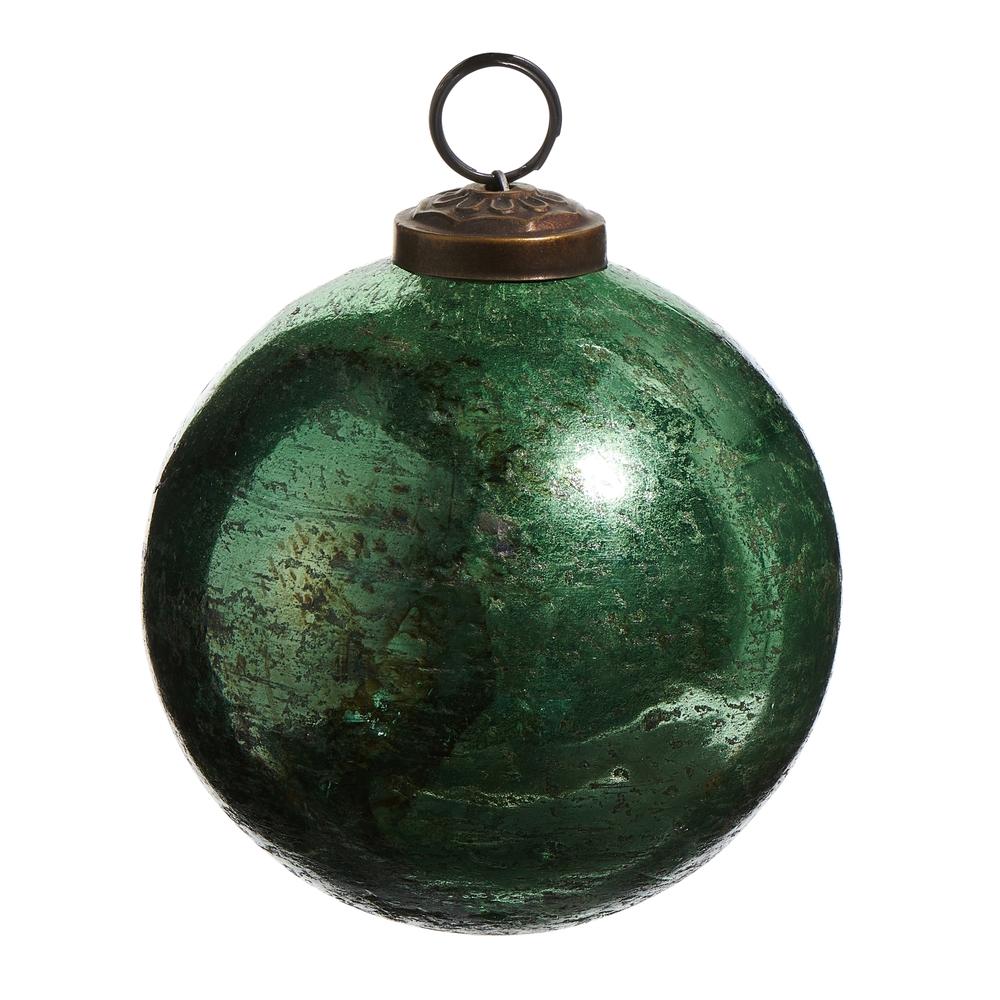 RAZ Imports *SB* 4" Green Marble Finish Ball Ornament