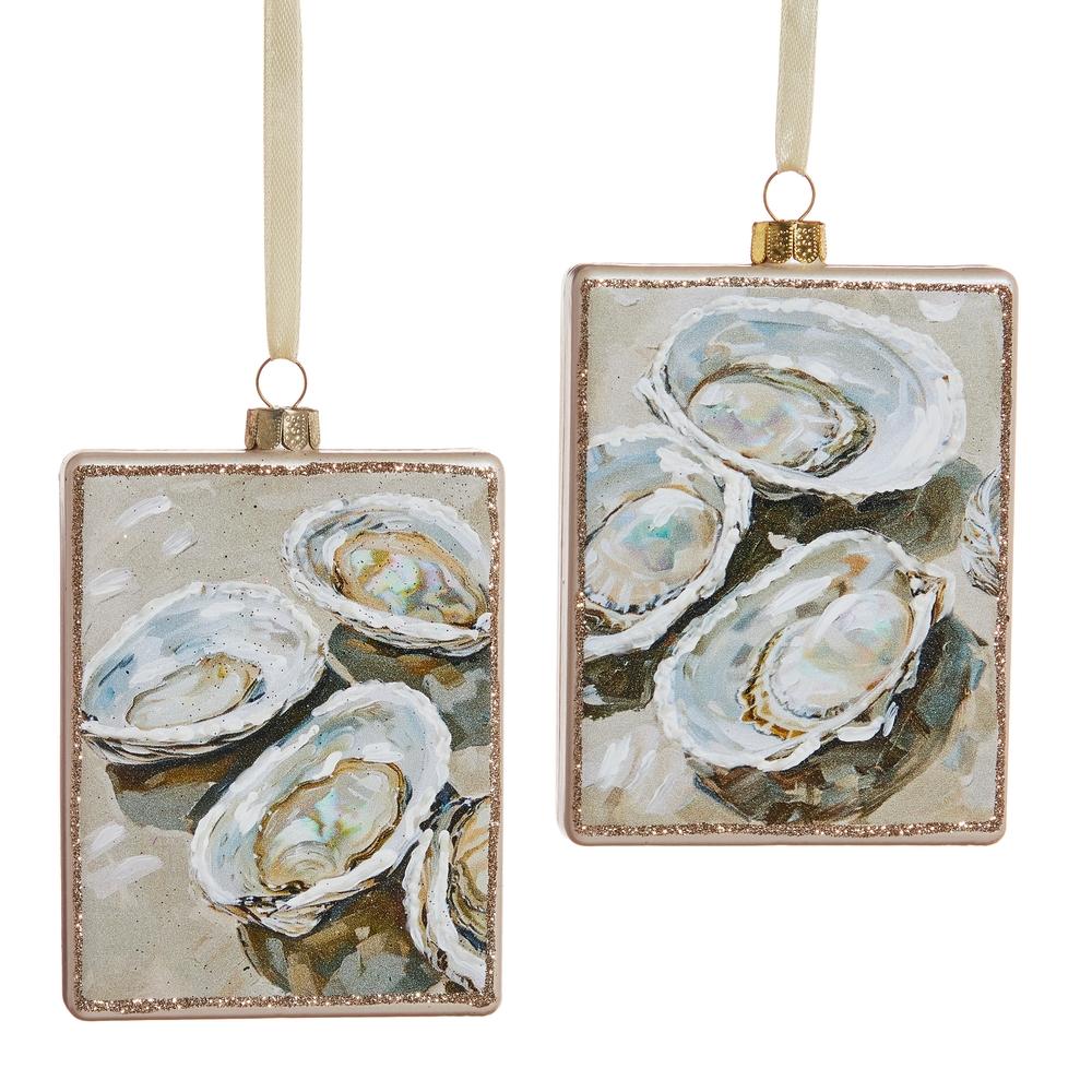 RAZ Imports *SB* 4" Pearl Oyster Glass Ornament