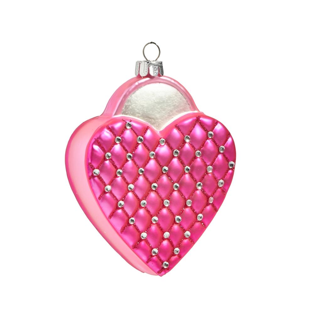 RAZ Imports *SB* 4" Quilted Pink Purse Ornament