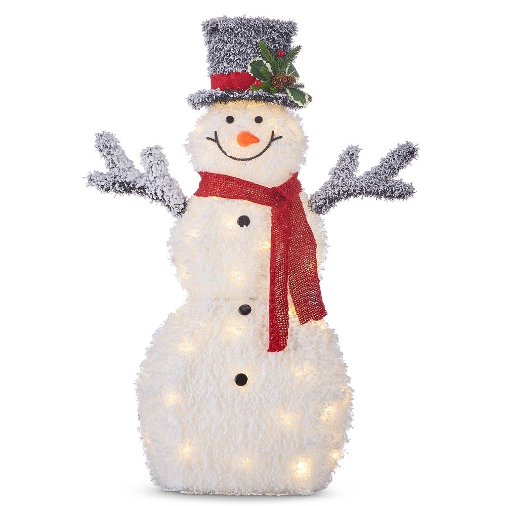 RAZ Imports *SB* 40" Flocked Tinsel Lighted Snowman