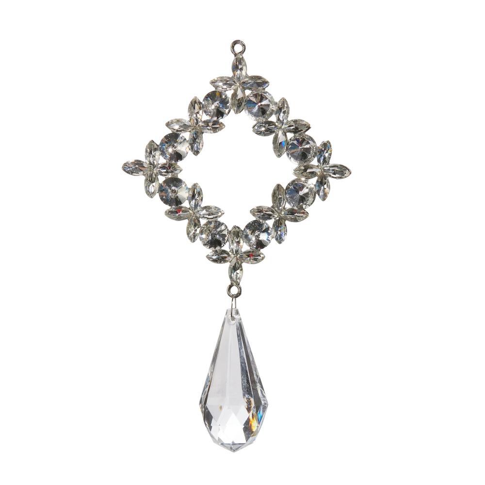 RAZ Imports *SB* 5.25" Square Crystal Drop Ornament
