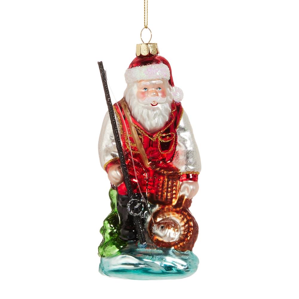RAZ Imports *SB* 5.5" Gone Fishin' Santa Ornament