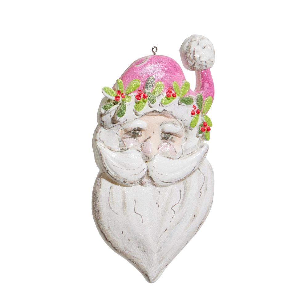 RAZ Imports *SB* 5.5" Pink Santa Ornament