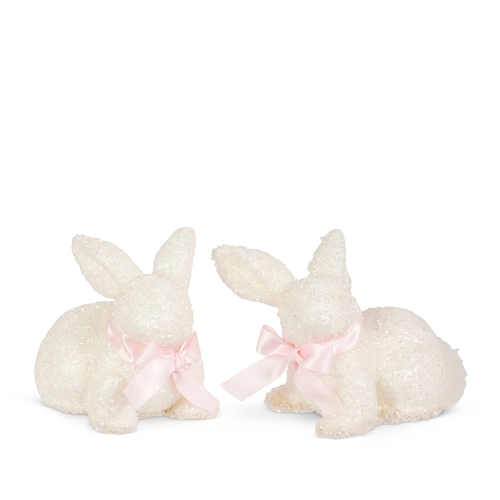 RAZ Imports *SB* 5.5" White Glitter Bunny