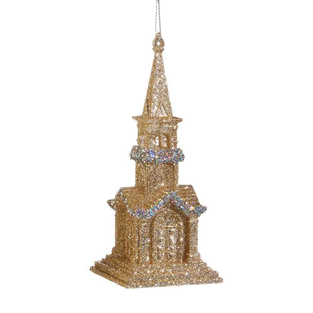 RAZ Imports *SB* 5.75" Champagne Church Ornament