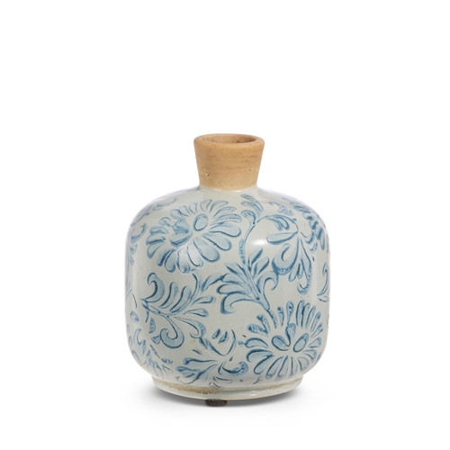 RAZ Imports *SB* 5" Blue Floral Pattern Vase