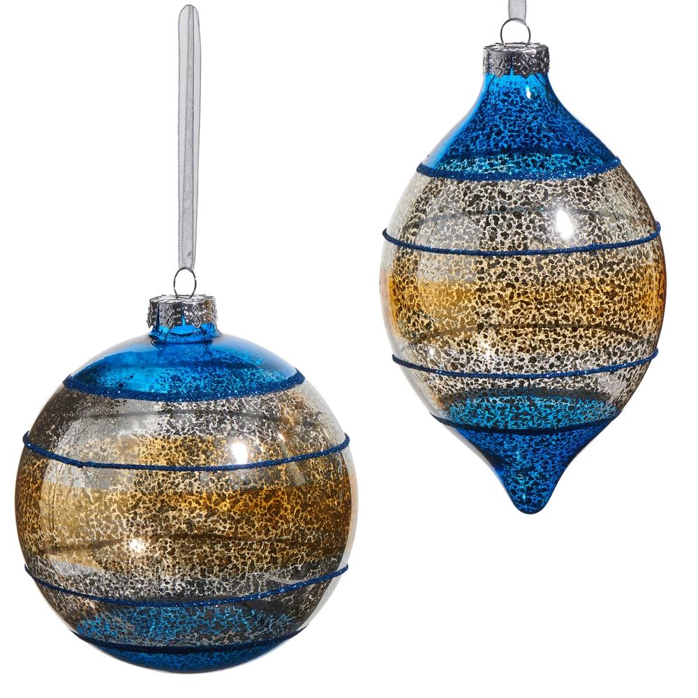 RAZ Imports *SB* 5" Blue Vintage Ornament