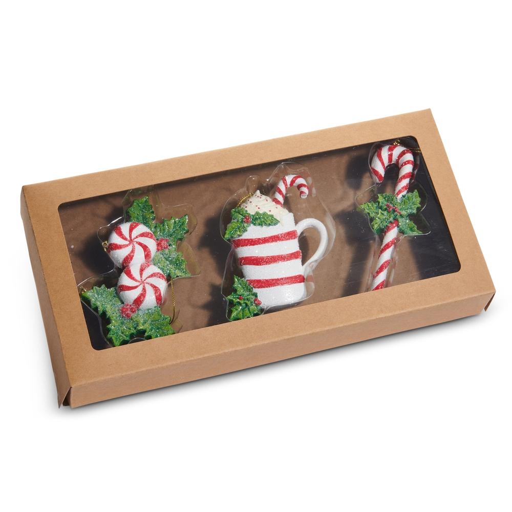 RAZ Imports *SB* 5" Box of Peppermint Lane Ornaments