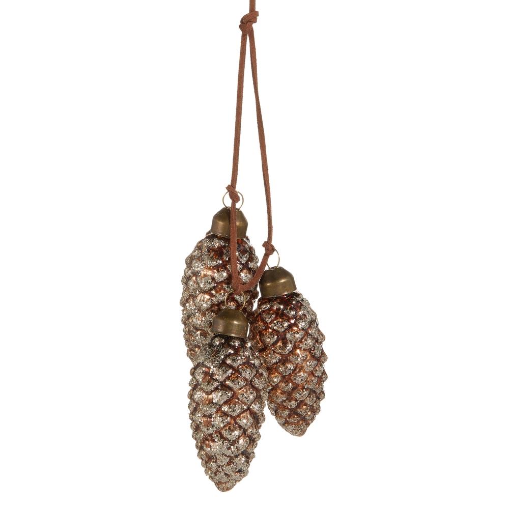RAZ Imports *SB* 5" Brown Pinecone Cluster Ornament