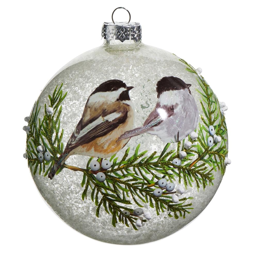 RAZ Imports *SB* 5" Chickadee Ball Ornament