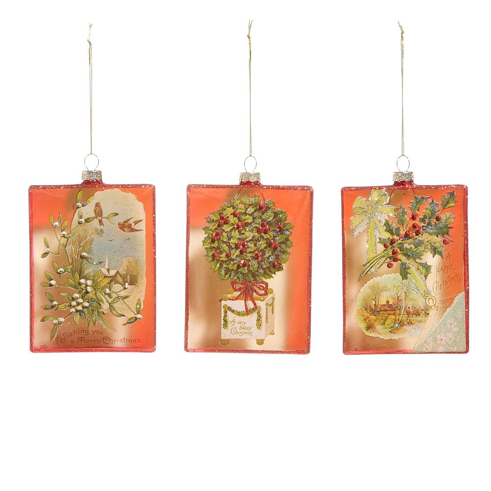 RAZ Imports *SB* 5" Holly Topiary Rectangle Ornament