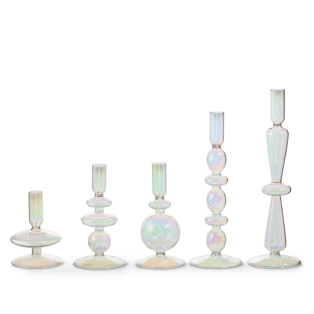 RAZ Imports *SB* 5" Iridescent Candle Holders