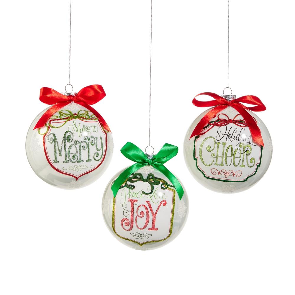 RAZ Imports *SB* 5" Merry Shield Ball Ornament
