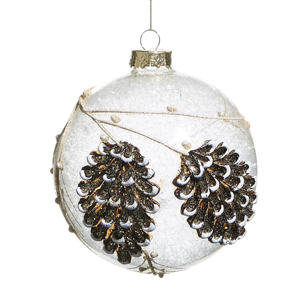 RAZ Imports *SB* 5" Pinecone Ball Ornament