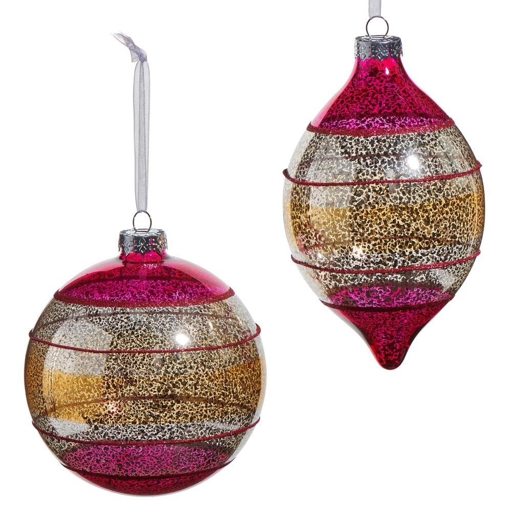 RAZ Imports *SB* 5" Pink Vintage Ornament
