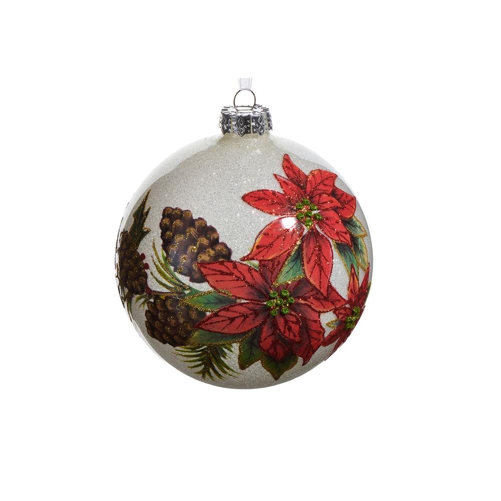 RAZ Imports *SB* 5" Poinsettia Ball Ornament
