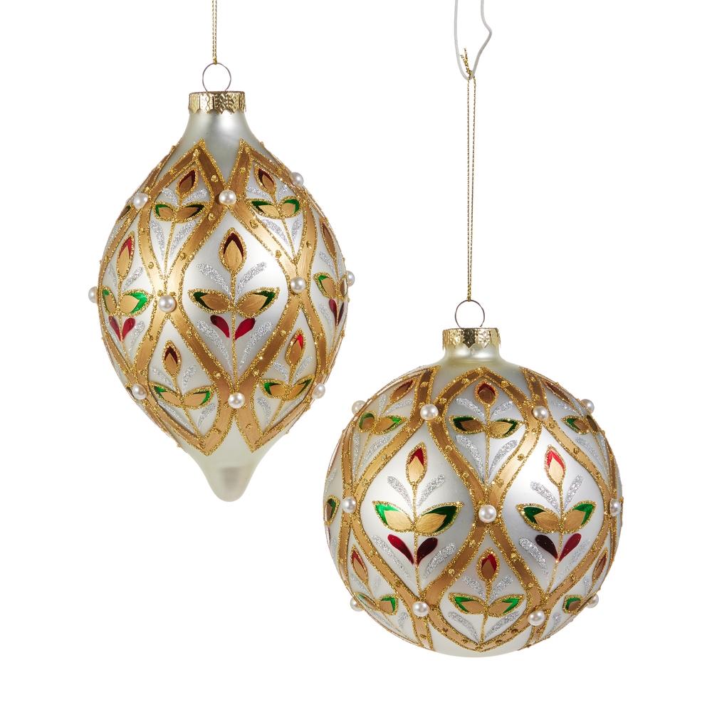 RAZ Imports *SB* 5" Red Green Gold Ornament