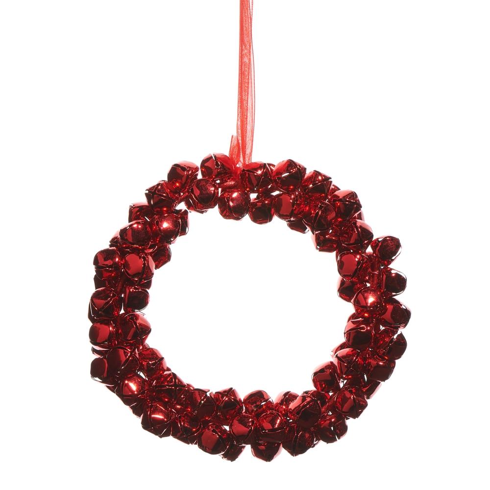 RAZ Imports *SB* 5" Red Mini Bell Wreath Ornament