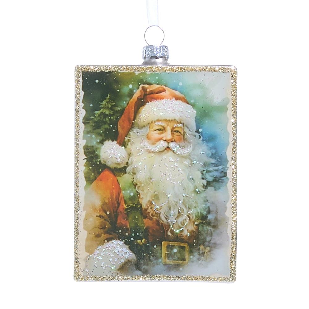 RAZ Imports *SB* 5" Santa Wishes Rectangle Ornament