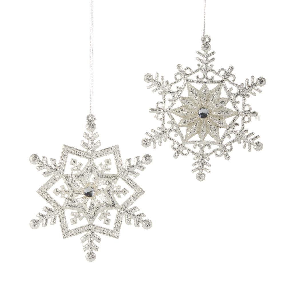 RAZ Imports *SB* 5" Silver Snowflake Ornament