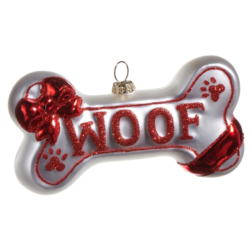 RAZ Imports *SB* 5" Woof Dog Bone Ornament