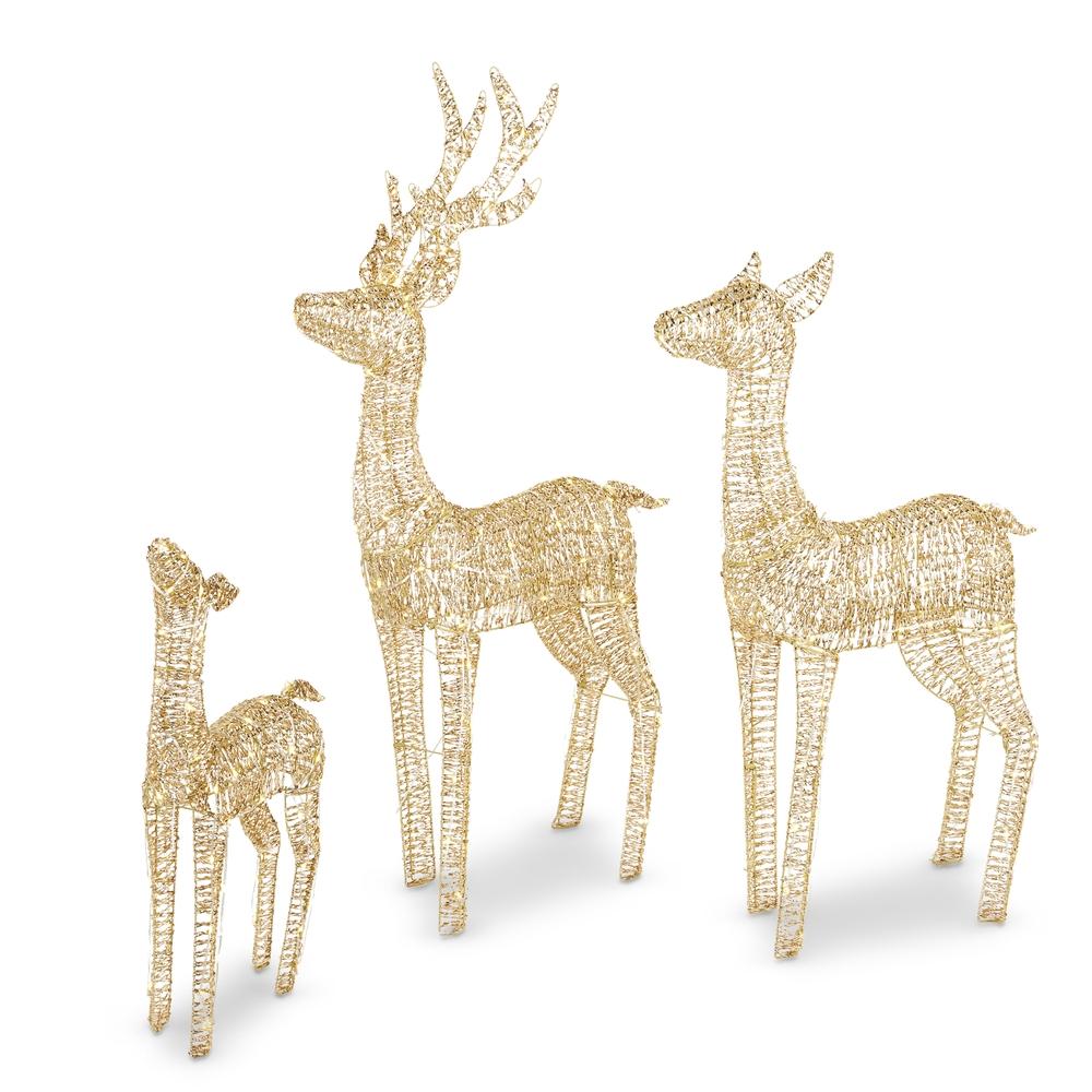 RAZ Imports *SB* 52" Lighted Gold Deer Family